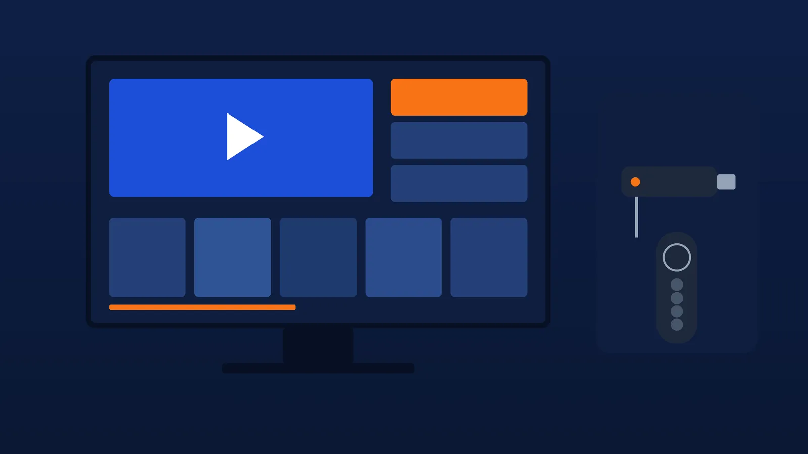IPTV Firestick: Fire TV Stick en afstandsbediening naast een tv